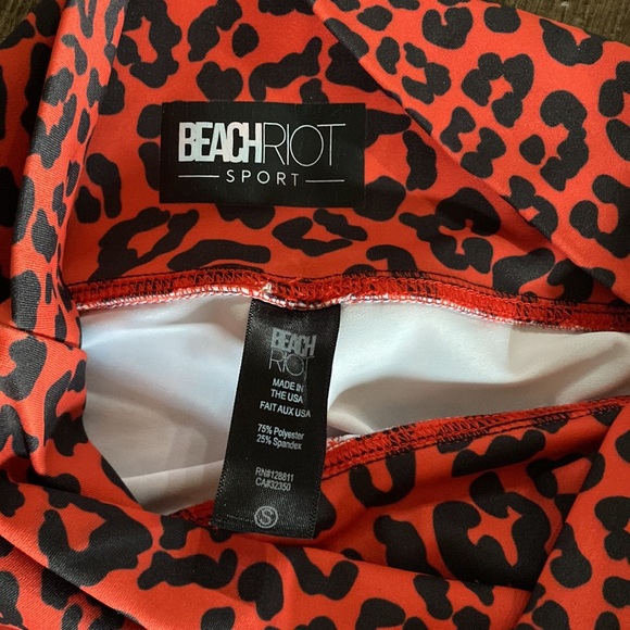 Beachriot leggings. Red & black leapord print. Size small. - Picture 3 of 3